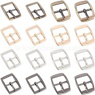 WADORN 16Pcs 8 Colors Rectangle Adjustable Alloy & Iron Slider Buckles, for Strap Leathercraft Bag Belt, Mixed Color, 4.1~4.8x2.95~3.7x0.7~0.8mm, Inner diameter: 2.4~3.1x1.2~1.5mm, Pin: 2.25~2.5x0.3mm, 2pcs/color(FIND-WR0003-62B)