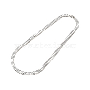 Cubic Zirconia Classic Tennis Necklace for Girl Women Gift, Chain Necklaces with Rack Plating Brass Fold Over Clasps, Lead Free & Cadmium Free, Long-Lasting Plated, Platinum, 16-1/8 inch(41cm)(NJEW-A005-01P)