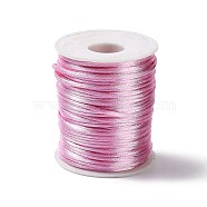 45M Polyester Cord, Satin Rattail Cord, for DIY Chinese Knot Making, Deep Pink, 1.5mm, about 49.21 Yards(45m)/pc(OCOR-Z004-01C)
