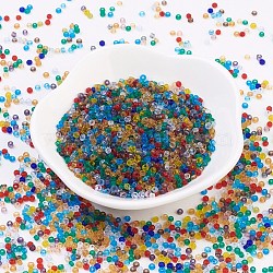 12/0 Grade A Transparent Glass Seed Beads, Round, Mixed Color, 2x1~1.5mm, Hole: 0.7~0.8mm, about 3000pcs/50g(X-SEED-Q006-FM)