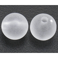 8mm Frosted Round Transparent Clear Acrylic Beads, hole: 1.5mm(X-PL582)