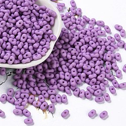 Opaque Acrylic Beads, Peanut, Medium Purple, 6.5x4x3mm, Hole: 1.4mm, about 9890pcs/500g(MACR-L005-06E)