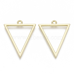 Alloy Open Back Bezel Big Pendants, For DIY UV Resin, Epoxy Resin, Pressed Flower Jewelry, Triangle, Light Gold, 35x27.5x2mm, Hole: 2.5mm(PALLOY-S132-007)