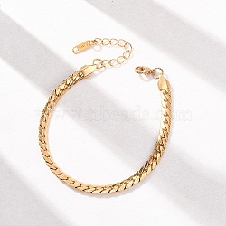 304 Stainless Steel Panzer Chain Bracelets for Women, PVD Vacuum Plating, Long-Lasting Plated, Golden, 7.80 inch(19.8cm)(BJEW-F529-15G)