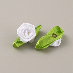 Polyester Rose Ornaments, for DIY Hair Accessories, Clothing Decoration, Costume, White, 27.5~29x14~16x7.5mm(DIY-WH0308-242A)