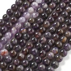 Natural Amethyst Beads Strands, Round, 8~8.5x8~8.8mm, Hole: 1.2mm, about 46~48pcs/strand, 14.96~5.35''(38~39cm)(G-G779-8MM-05A)