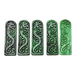 Dyed Natural Myanmar Jade Carved Pendants, Hollow Rectangle with Dragon Charms, Green, 43~43.5x14x2~3mm, Hole: 0.9mm(GG-CBABA9C-02)