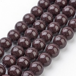 Natural Mashan Jade Round Beads Strands, Dyed, Coconut Brown, 10mm, Hole: 1mm, about 41pcs/strand, 15.7 inch(X-G-D263-10mm-XS05)