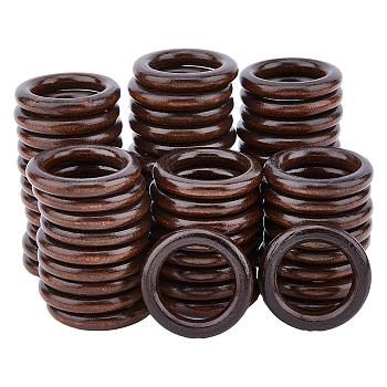 Dyed Macrame Wooden Linking Rings, for Curtain Rings, Bag Suspension Ring, Coconut Brown, 49.5x8mm, Inner Diameter: 33mm