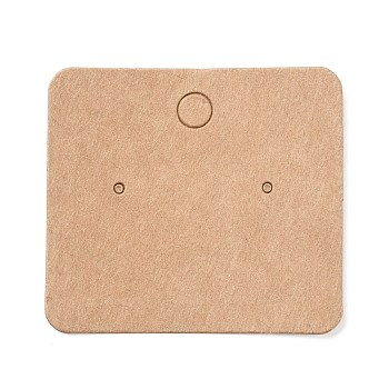Blank Kraft Paper Earring Display Cards, Rectangle, BurlyWood, 4.5x5x0.05cm, Hole: 1.5mm