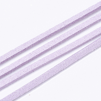 Faux Suede Cord, Faux Suede Lace, Lilac, 2.5~2.8x1.5mm, about 1.09 yards(1m)/strand