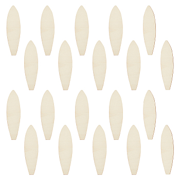 WADORN 20Pcs Unfinished Wooden Cutouts, Fish, Floral White, 150x40x2mm