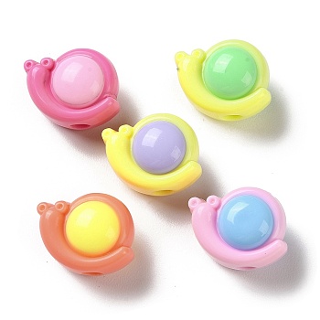 Two Tone Opaque Acrylic Beads, Snail, 14x19x12mm, Hole: 3.7mm