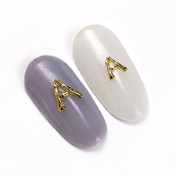 Alloy Cabochons, Nail Art Decoration Accessories, Letter, Golden, Letter.A, 7x7mm