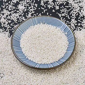 MIYUKI Delica Beads Small, Cylinder, Japanese Seed Beads, 15/0, (DBS0211) Opaque Limestone Luster, 1.1x1.3mm, Hole: 0.7mm, about 3500pcs/10g
