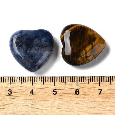 7Pcs 7 Styles Natural Mixed Gemstone Heart Palm Stones(G-M416-12)-4