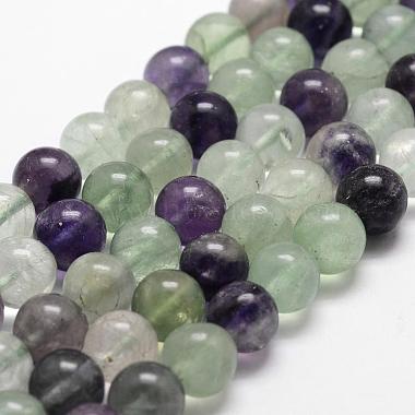 8mm Colorful Round Fluorite Beads