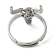 Non-Tarnish Cattle 304 Stainless Steel Adjustable Rings for Women(RJEW-F163-02P)-3