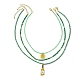 3шт. 3 ожерелья с подвесками из сплава эмали и цепочками из стеклянных бусин(NJEW-JN04456)-1