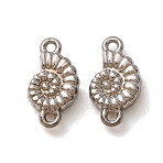 304 Stainless Steel Connector Charms, Conch Links, Stainless Steel Color, 11x6x2.5mm, Hole: 1mm(STAS-N124-40P)