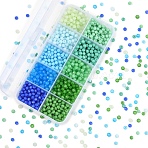 1500Pcs 10 Styles Imitation Jade Glass Beads, Faceted Rondelle, Mixed Color, 4x3mm, Hole: 0.4~1mm, 150pcs/style(DGLA-YW0001-41)