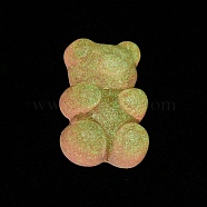 Luminous Resin Cabochons, Bear, Hot Pink, 17.5x11.5x6mm(CRES-M020-01H)