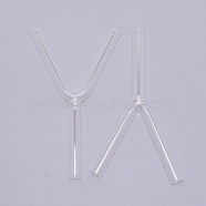 Glass Conduit, Laboratory Equipment Accessories, Y-shaped, Clear, 93.5x55x7mm, Hole: 5mm(GLAA-WH0022-35)