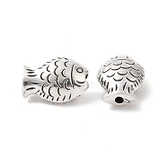 Tibetan Style Alloy Beads, Fish, Antique Silver, 14.5x10.5x5.5mm, Hole: 1.6mm, 213pcs/1000g(FIND-H038-34AS)