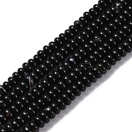 Natural Black Banded Agate(Dyed & Heated) Beads Strands, Rondelle, 4~4.5x2~2.2mm, Hole: 0.8mm, about 168pcs/strand, 14.96 inch(38cm)(G-C171-B02-02)