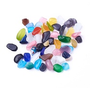 Cat Eye Beads, Undrilled/No Hole, Chips, Mixed Color, 9~18x7~9x5~6mm; about 100g/bag(CE-I004-01)