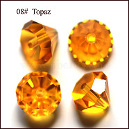 K9 Glass, Imitation Austrian Crystal Beads, Grade AAA, Faceted, Diamond, Orange, 6x4mm, Hole: 0.7~0.9mm(SWAR-F075-6mm-08)