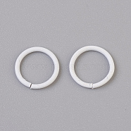 Iron Jump Rings, Open Jump Rings, White, 18 Gauge, 10x1mm, Inner Diameter: 8mm(X-IFIN-F149-B16)