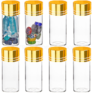 40Pcs Clear Glass Bottles Bead Containers, Screw Top Bead Storage Tubes with Aluminum Cap, Column, Golden, 2.2x5cm, Capacity: 10ml(0.34fl. oz)(CON-SC0001-15B-02)