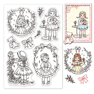 Custom PVC Plastic Clear Stamps, for DIY Scrapbooking, Photo Album Decorative, Cards Making, Girl, 160x110x3mm(DIY-WH0448-0486)