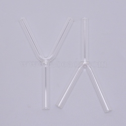 Glass Conduit, Laboratory Equipment Accessories, Y-shaped, Clear, 93.5x55x7mm, Hole: 5mm(GLAA-WH0022-35)