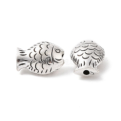 Tibetan Style Alloy Beads, Fish, Antique Silver, 14.5x10.5x5.5mm, Hole: 1.6mm, 213pcs/1000g(FIND-H038-34AS)