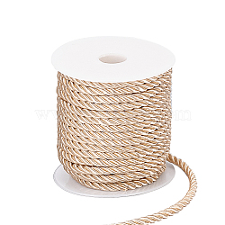 3-Ply Polyester Cord, with Spool, Twisted Rope, for DIY Cord Jewelry Findings, Navajo White, 5mm, Spool: 82x83mm, about 18m/roll(OCOR-WH0033-17A)