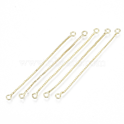 Brass Box Chain Tassel Links Connectors, Golden, 50x3x1mm, Hole: 1.4mm(X-KK-R129-05G)