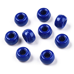 Opaque Plastic Beads, Barrel, Medium Blue, 9x6mm, Hole: 3.8mm, about 1950pcs/500g(KY-T025-01-F03)