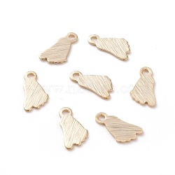 Brass Charms, Foot, Real 24K Gold Plated, 9x5x0.5mm, Hole: 1.2mm(KK-Y003-14G)