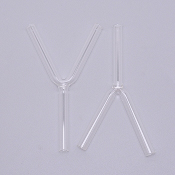 Glass Conduit, Laboratory Equipment Accessories, Y-shaped, Clear, 93.5x55x7mm, Hole: 5mm