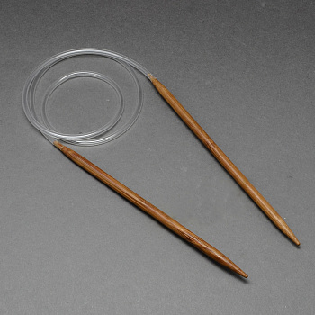 Rubber Wire Bamboo Circular Knitting Needles, More Size Available, Saddle Brown, 780~800x7.0mm