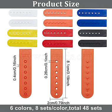 48 Sets 6 Colors PE Plastic 7 Holes Hats Replacement Fasteners Buckle(FIND-BC0003-51)-2