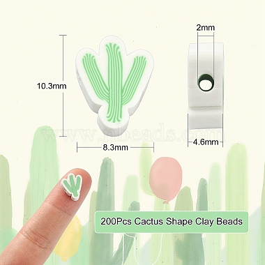 100piezas de cuentas de arcilla polimérica con forma de cactus(CLAY-CJC0003-02)-2