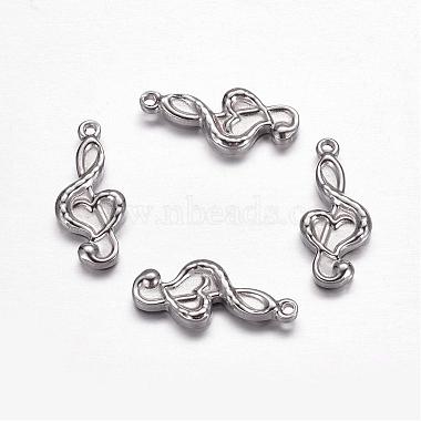 Stainless Steel Color Musical Note Stainless Steel+Other Material Pendants