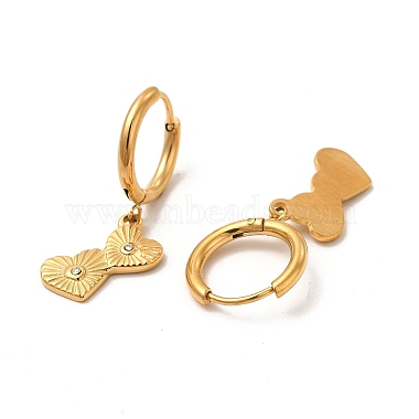 Crystal Rhinestone Heart Dangle Hoop Earring & Tree Pendant Nacklace(SJEW-P002-06G)-3