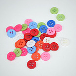 11mm Mixed Color Flat Round Resin 4-Hole Button(FNA14TY)