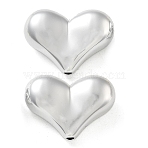 Plating Acrylic Beads, Heart, Silver Plated, 16x22x9mm, Hole: 1.5mm(PACR-Q008-15S-02)