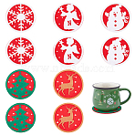 20Pcs 5 Style Polyster Felt Heat Resistant Cup Mats, Flat Round Coaster, Red, 99x2mm, 4pcs/style(AJEW-FH0003-84)