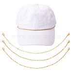 3Pcs 3 Styles 304 Stainless Steel Baseball Cap Chain Set, with Alloy Lobster Claw Clasps, Golden, 250mm, 1pc/style(AJEW-TAC00034)